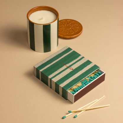 Zesty Lemons Olive Striped Memories Luxury Matches