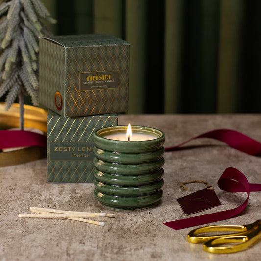 Zesty Lemons Under the Tree: Olive Fireside Candle - Fireside