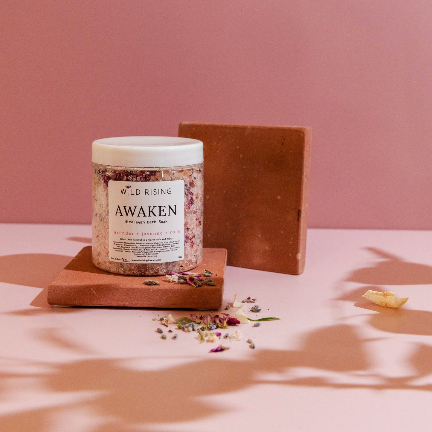 Wild Rising Skincare - Awaken - Lavender, Jasmine and Rose Bath Salts 300g