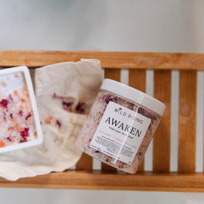 Wild Rising Skincare - Awaken - Lavender, Jasmine and Rose Bath Salts 300g