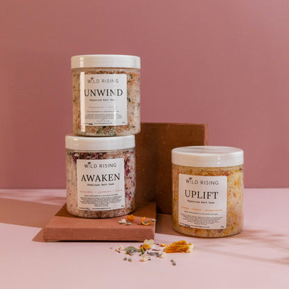 Wild Rising Skincare - Unwind - Chamomile and Neroli Bath Salts 300g