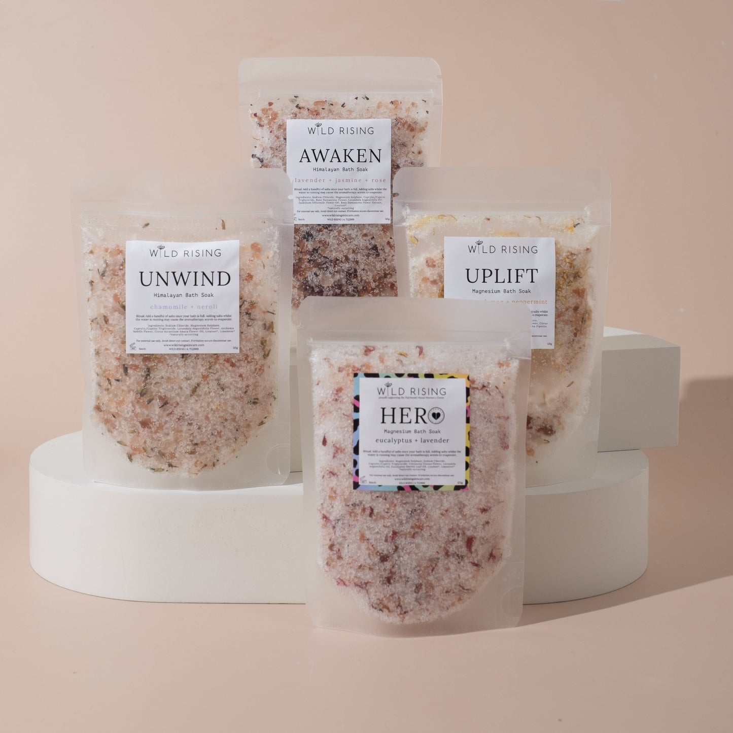 Wild Rising Skincare - Unwind - Chamomile and Neroli Bath Salts 125g