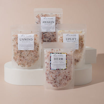 Wild Rising Skincare - Unwind - Chamomile and Neroli Bath Salts 125g