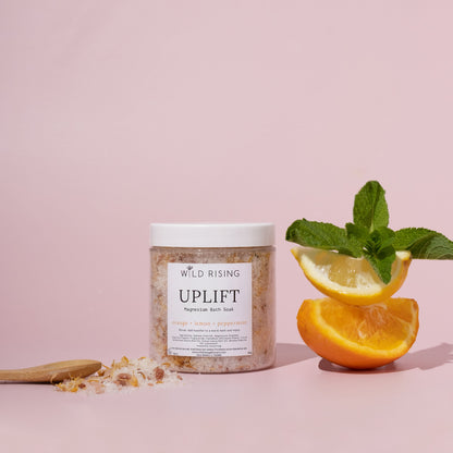 Wild Rising Skincare - Uplift - Orange, Lemon and Peppermint Bath Salts 300g