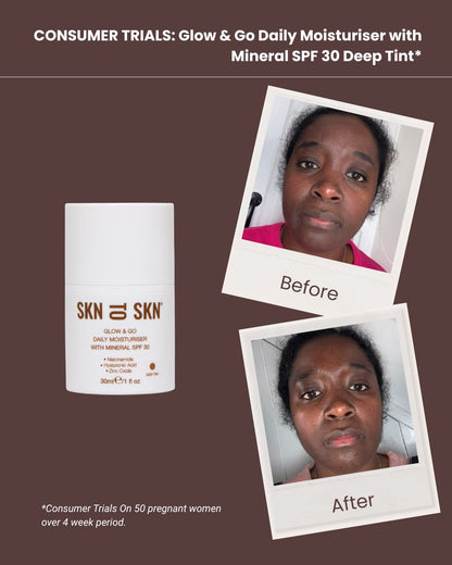 SKN TO SKN - GLOW & GO DAILY MOISTURISER WITH MINERAL SPF 30 30ml