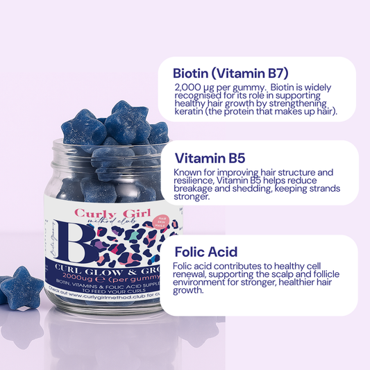 Curly Girl Grow + Glow Hair Vitamins - Biotin+ Gummies