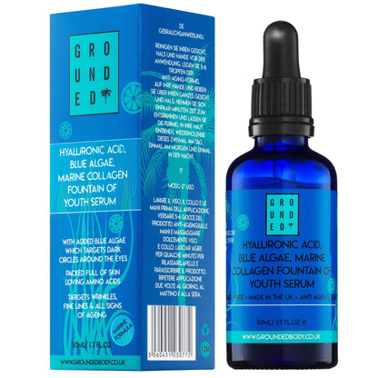Grounded Body - Blue Algae & Collagen Fountain of Youth HA Facial Serum