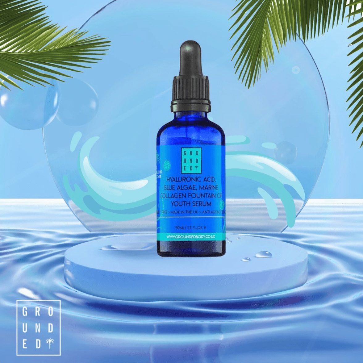 Grounded Body - Blue Algae & Collagen Fountain of Youth HA Facial Serum