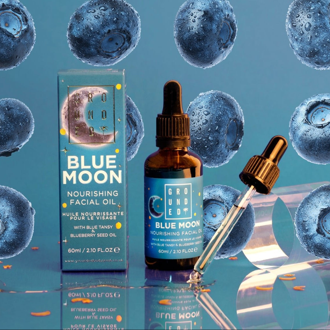 Grounded Body - Blue Moon - Blueberry and Blue Tansy Luxe Facial Oil