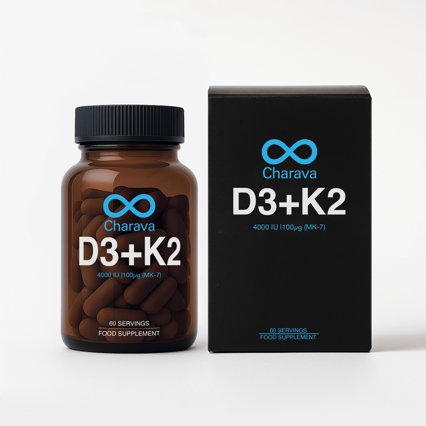 Charava UK -  Vitamin D3 (4000IU) + K2 (MK-7)