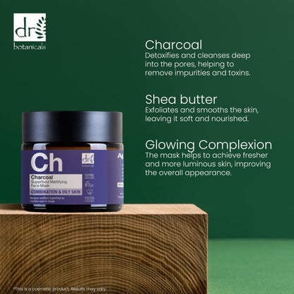 Dr Botanicals - Charcoal Superfood Mattifying Face Mask 60ml