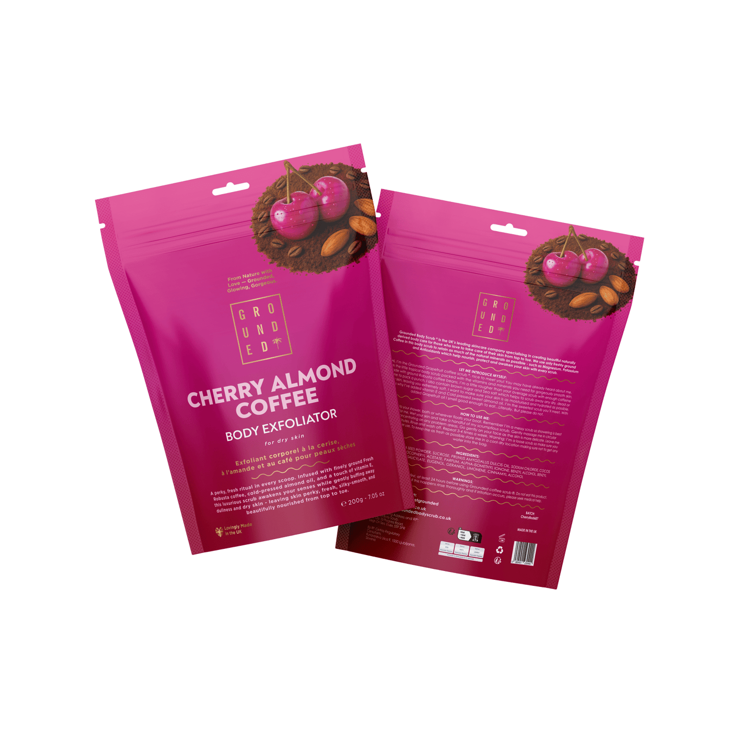 Grounded Body - Cherry Almond Coffee Body Exfoliating Scrub (200g)