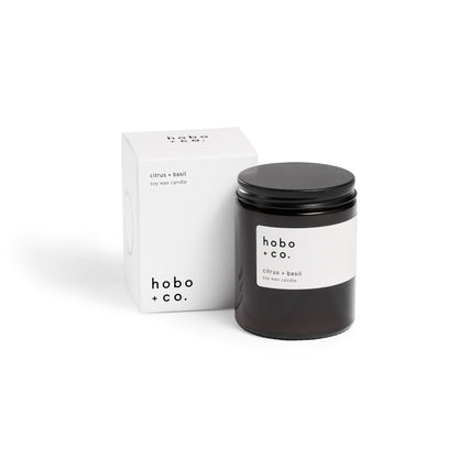 Hobo+Co - Glass Jar Citrus and Basil Candle
