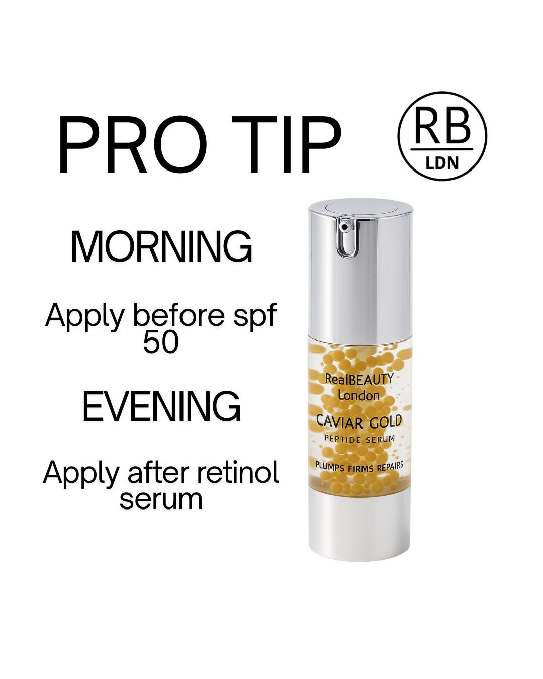 Real Beauty London - Caviar Gold Peptide Face Serum