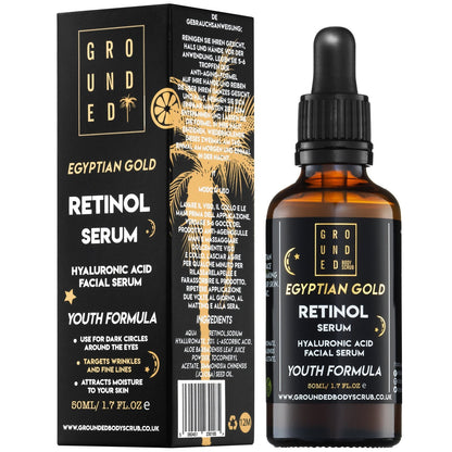 Grounded Egyptian Gold Retinol Face Serum - Anti ageing skincare