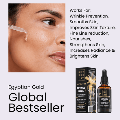 Grounded Egyptian Gold Retinol Face Serum - Anti ageing skincare