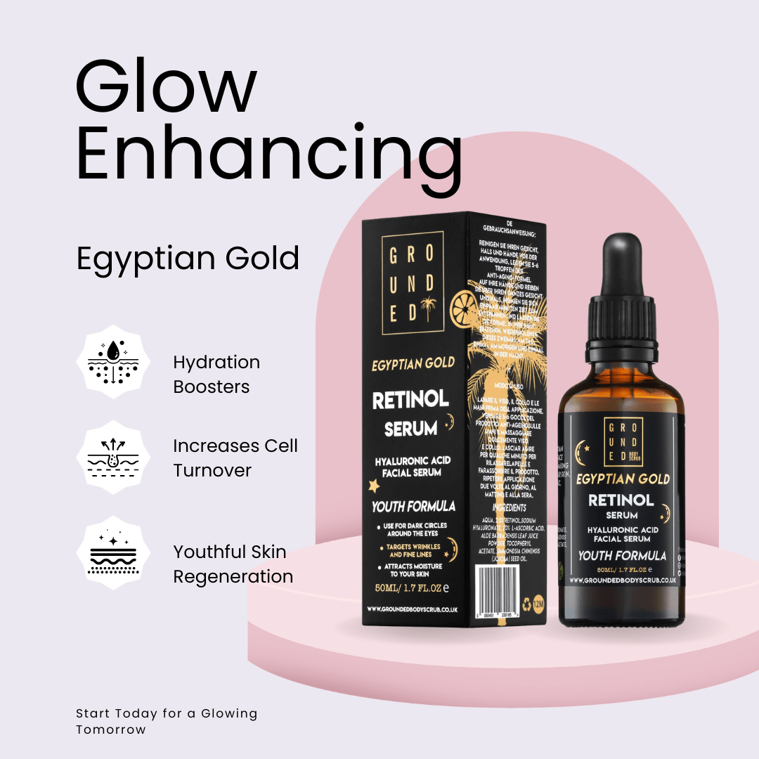 Grounded Egyptian Gold Retinol Face Serum - Anti ageing skincare