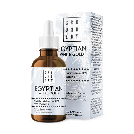 Grounded Body - Egyptian White Gold, Glycolic Acid Serum 10% With Vitamin E version