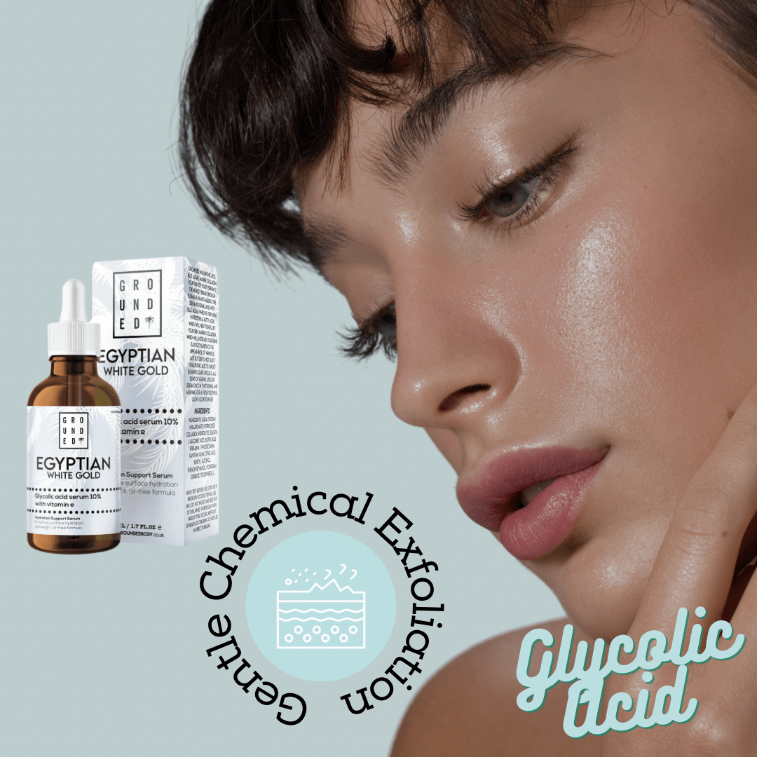 Grounded Body - Egyptian White Gold, Glycolic Acid Serum 10% With Vitamin E version