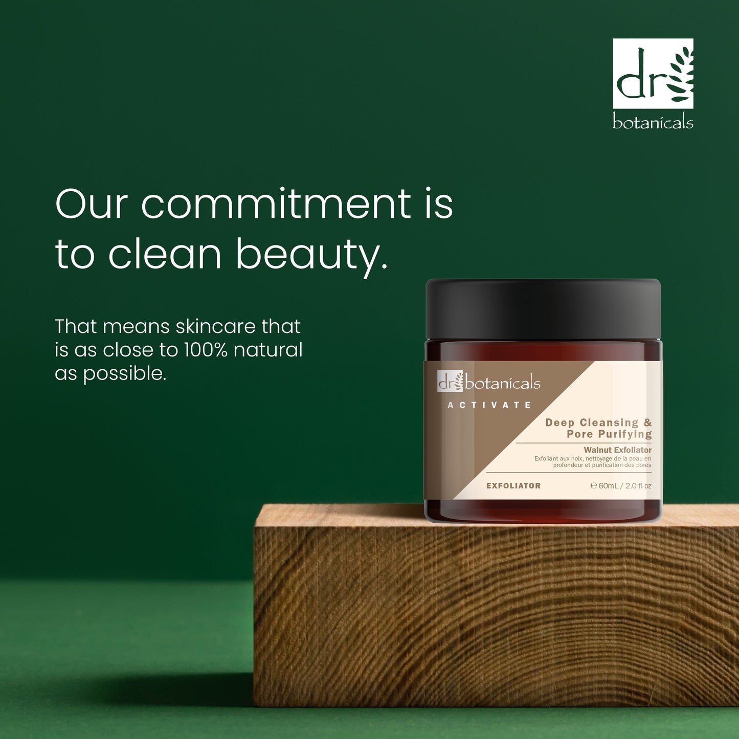 Dr Botanicals - Activate Deep Cleansing & Pore Purifying Walnut Exfoliator 60ml Twin Pack