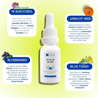 Beauty Cleanse Skincare - 3B Blue Elixir Bio-Retinol Face Serum