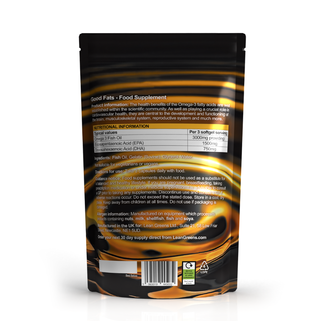 Lean Greens - Good Fats - Premium Omega 3 Fish Oils