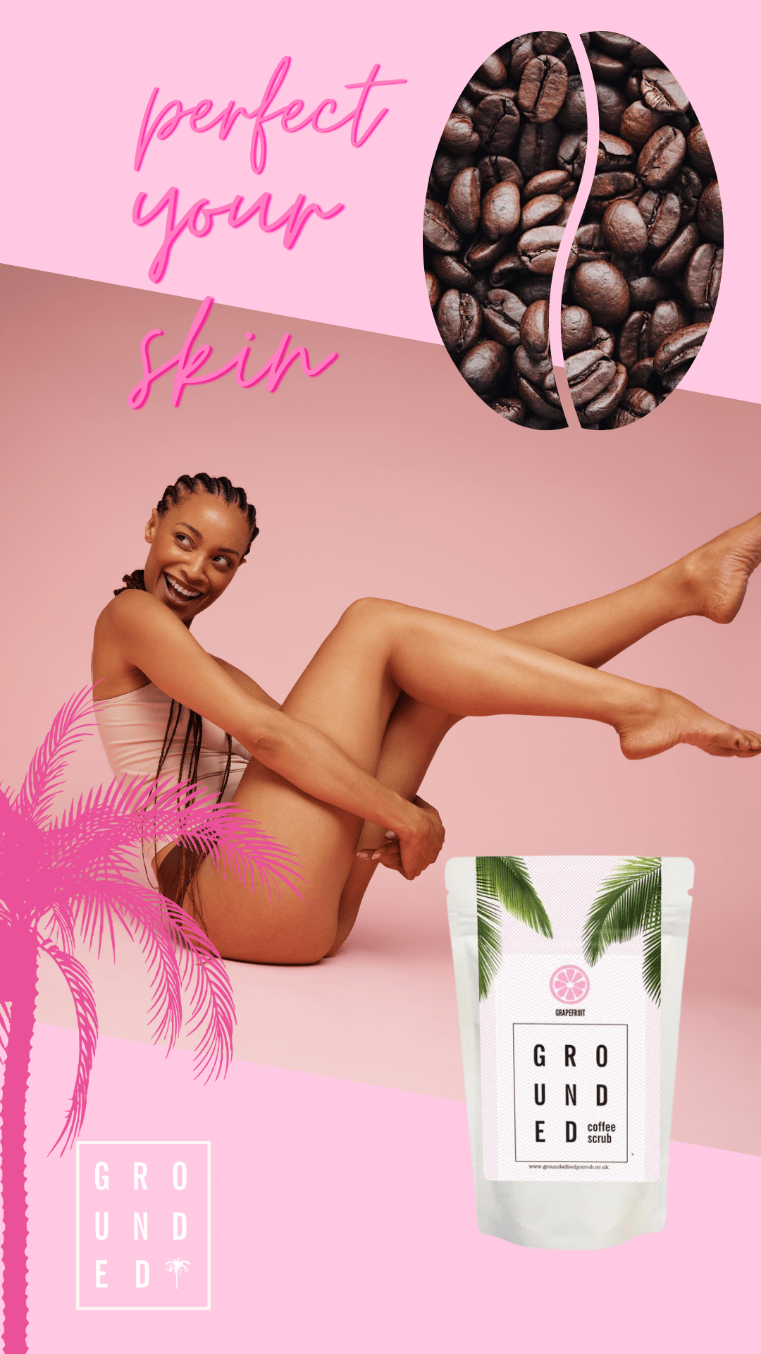 Grounded Body - Grapefruit Coffee Full Body Scrub - For Dry Skin