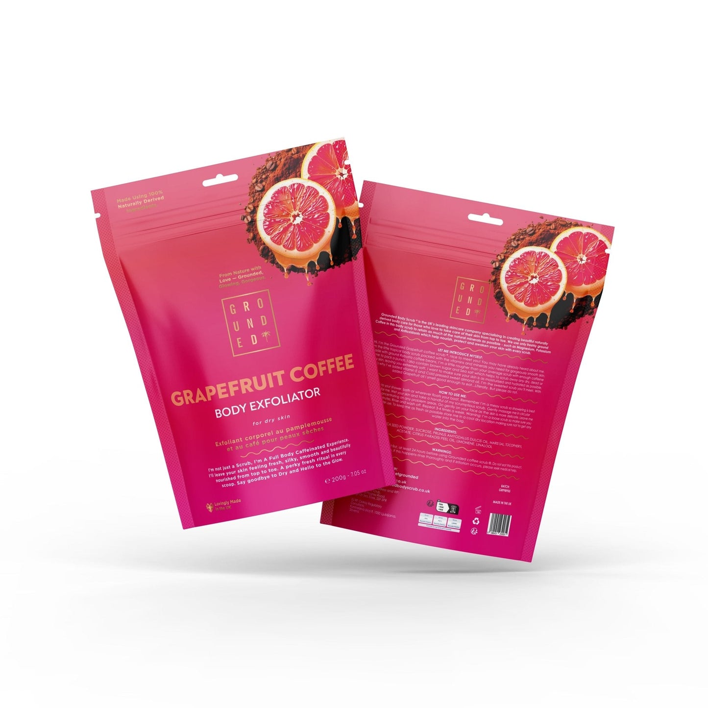 Grounded Body - Grapefruit Coffee Full Body Scrub - For Dry Skin