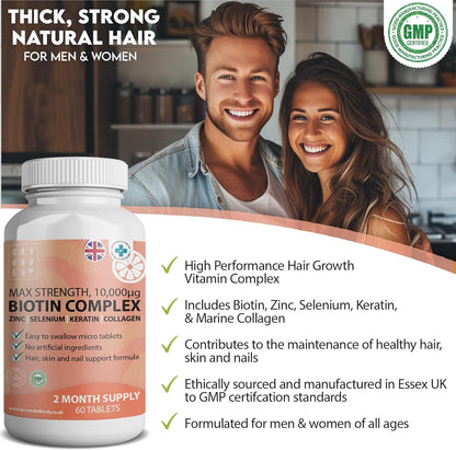 Grounded Body - Grounded Biotin Hair Growth Complex 10,000mcg Tablets