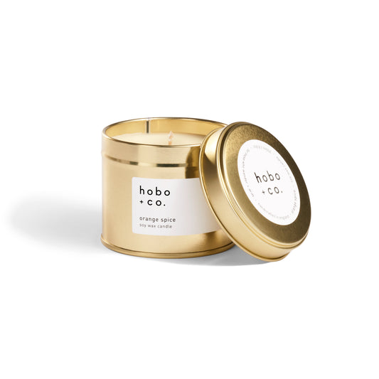 Hobo+Co - Large Gold Tin Orange Spice Candle