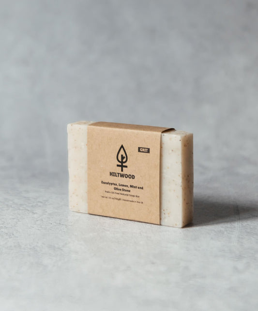 Hiltwood Eucalyptus Lemon Mint and Olive Stone Natural Soap Bar (With Grit)
