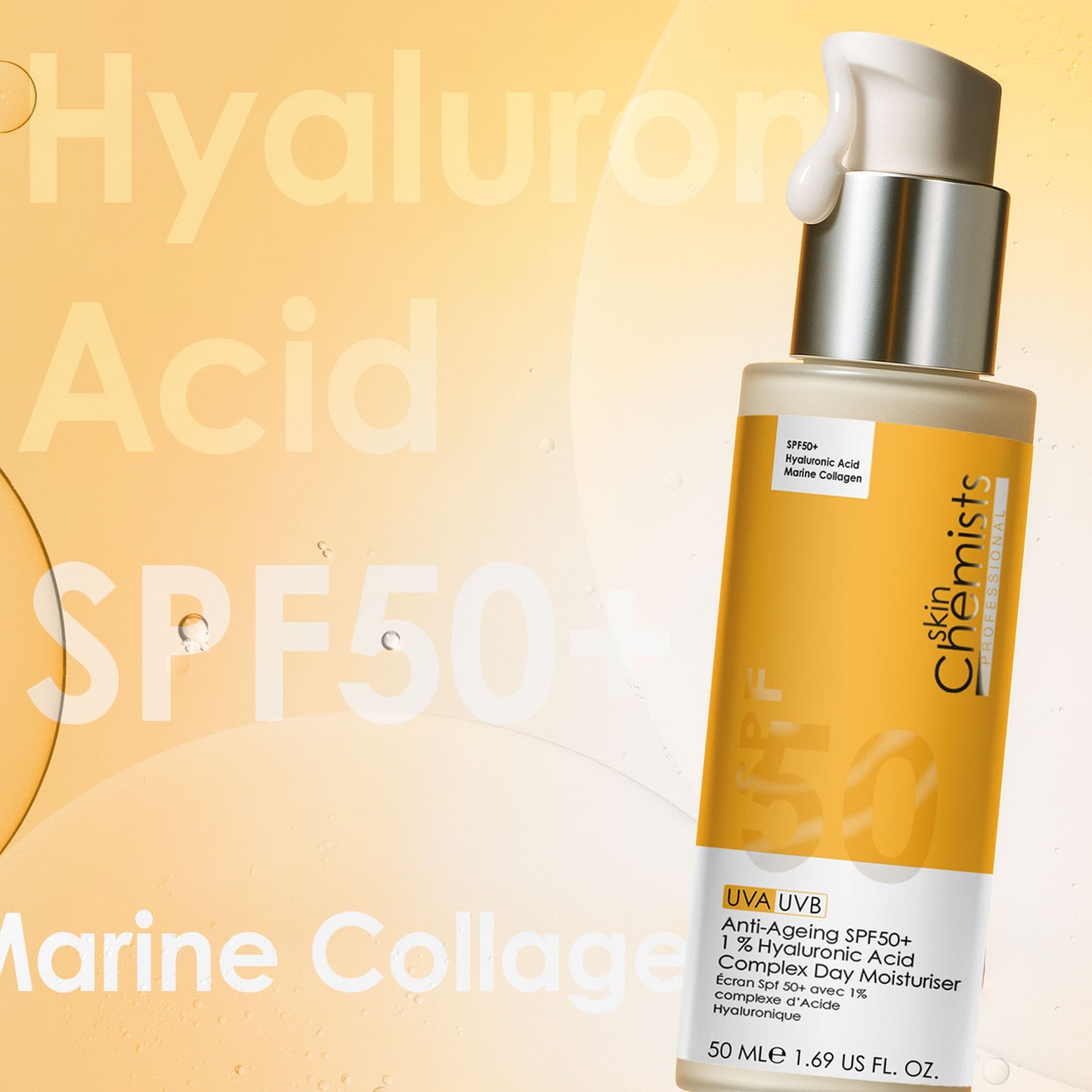 skinChemists Anti-Ageing SPF50+ 1 % Hyaluronic Acid Complex Day Moisturiser