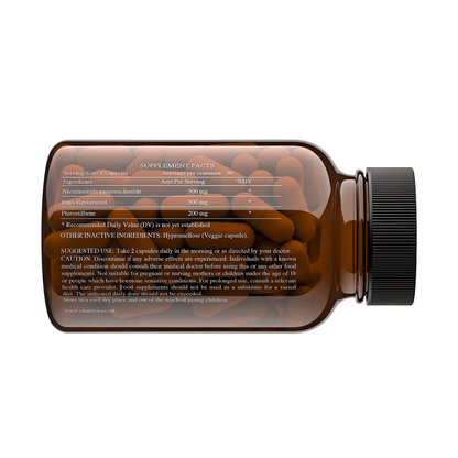 Charava UK - NMN+1200 (NMN, Resveratrol, Pterostilbene)