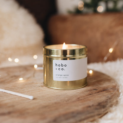 Hobo+Co - Large Gold Tin Orange Spice Candle