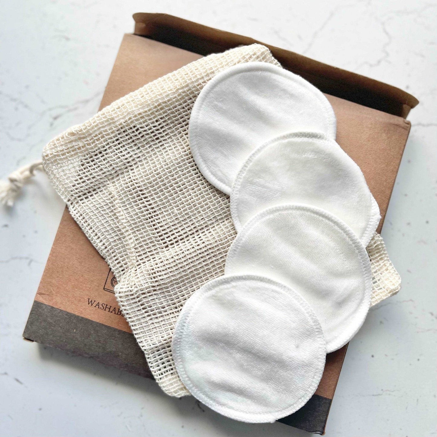 White Rabbit Skincare - Re-useable Eco Friendly Bamboo Makeup Remover Pads - 12 pack with bag