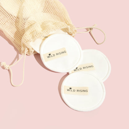 Wild Rising Skincare - 10 Organic Cotton Reusable Makeup Pads