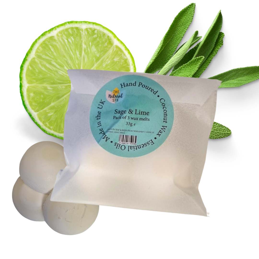 The Natural Spa - Sage & Lime Coconut Wax melts - Pack of 3