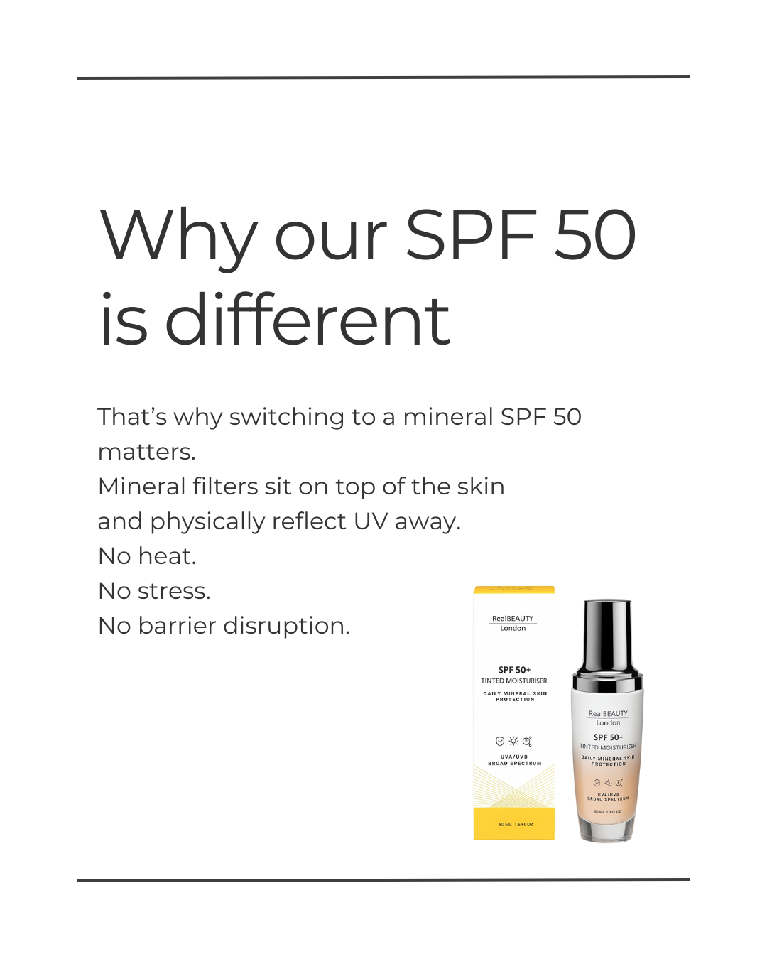Real Beauty London - SPF 50 Tinted Face Moisturiser