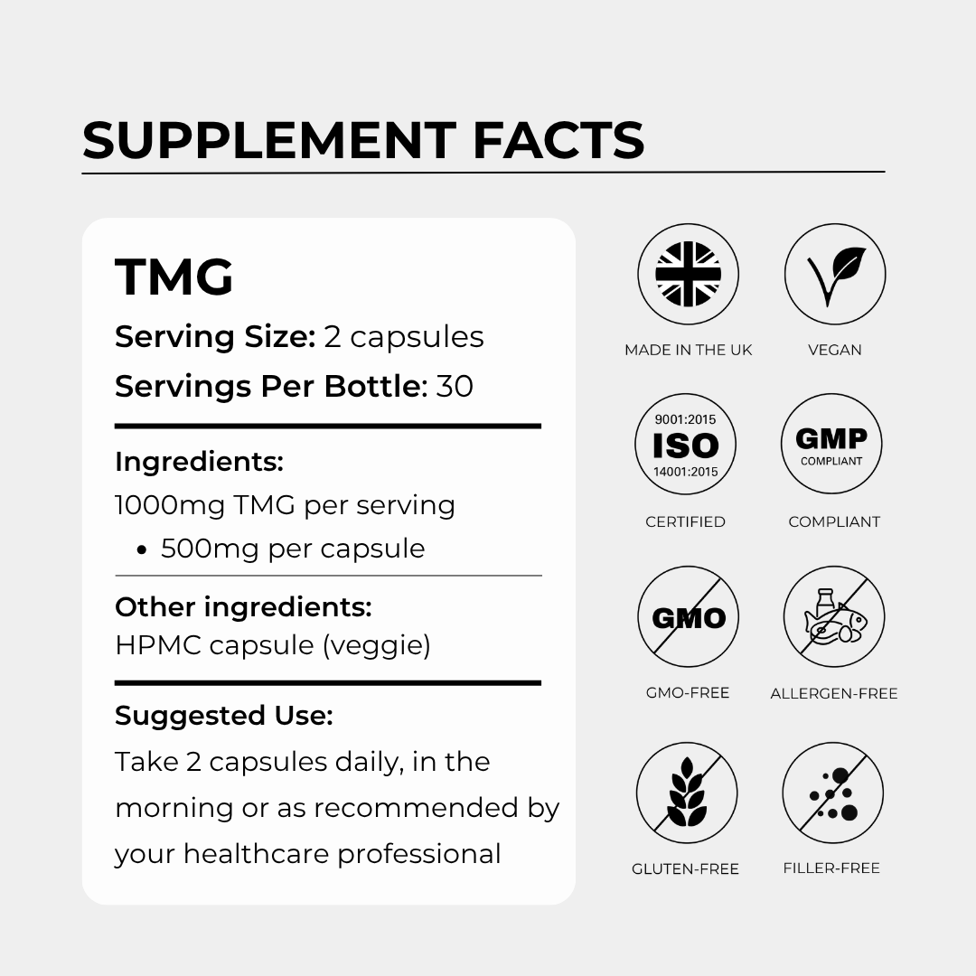 Charava UK - TMG 1000mg (Trimethylglycine)