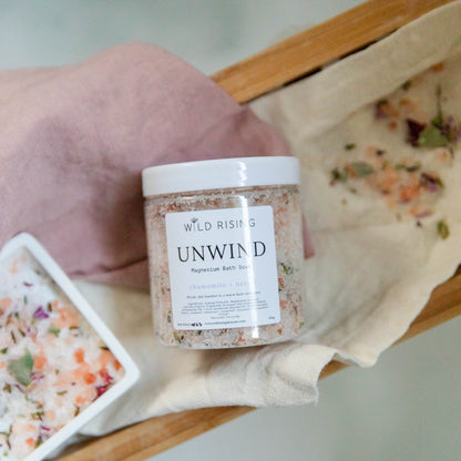 Wild Rising Skincare - Unwind - Chamomile and Neroli Bath Salts 300g