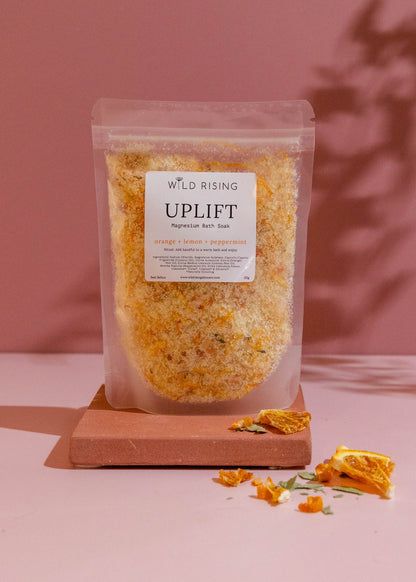 Wild Rising Skincare - Uplift - Orange, Lemon and Peppermint Bath Salts 125g