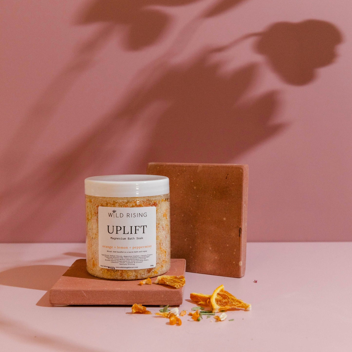 Wild Rising Skincare - Uplift - Orange, Lemon and Peppermint Bath Salts 300g