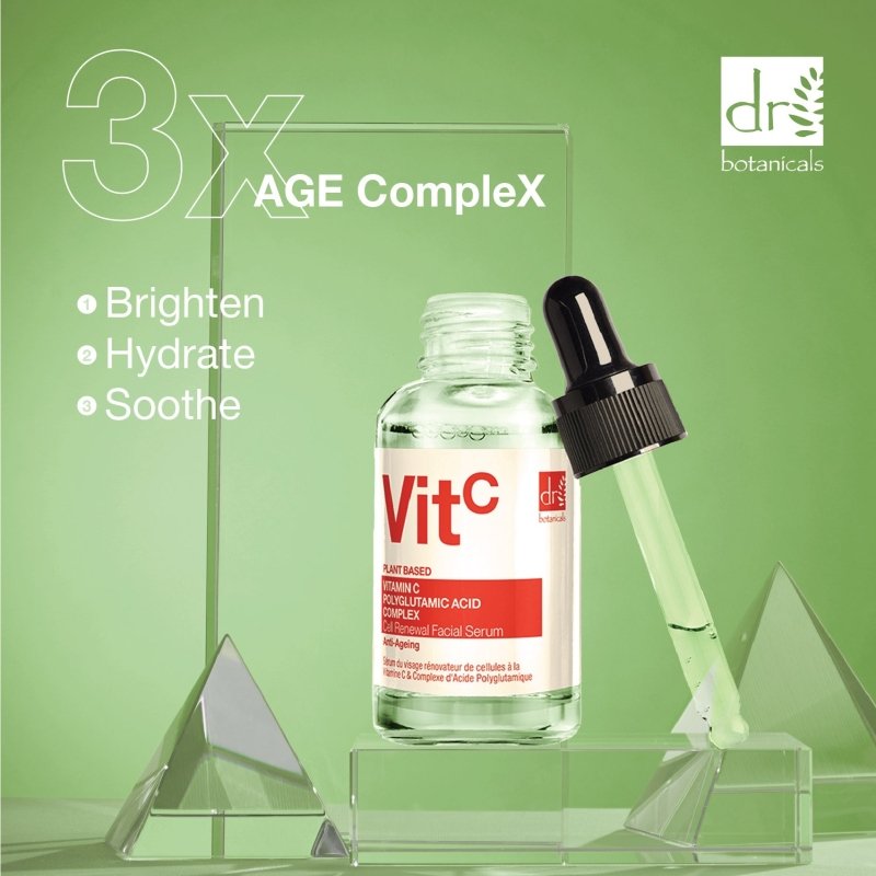 Dr Botanicals - Vitamin C 3% & Polyglutamic Acid Complex 1% & Brightening Facial Serum 30ml